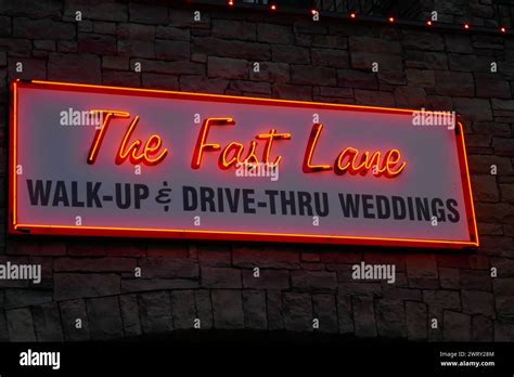 Las Vegas Nevada Usa 7th March 2024 The Fast Lane Vegas Weddings Walk