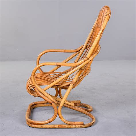 Vintage Italian Tito Agnoli Rattan Chair For Sale At Stdibs