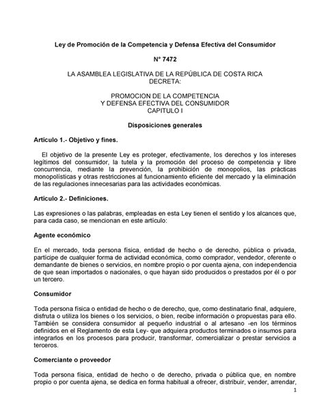 Ggg Ley De Promoci N De La Competencia Y Defensa Efectiva Del