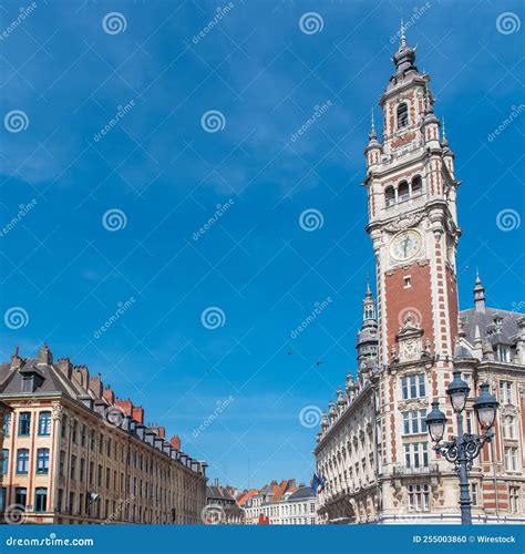 Lille, Old Facade in the Center Editorial Image - Image of belfry ...