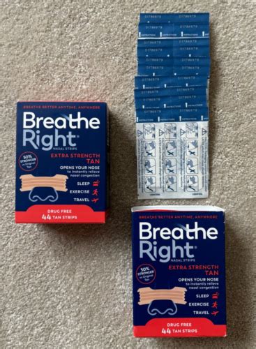 Breathe Right Extra Strength Tan Nasal Strips 70 TAN STRIPS Opened