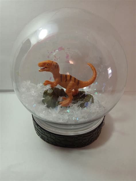 Dinosaur Snow Globe Etsy