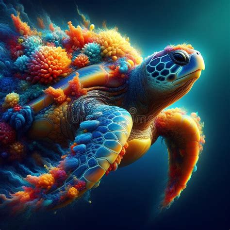 Sea Turtle In Colors 4 Stock Illustration Illustration Of Planet