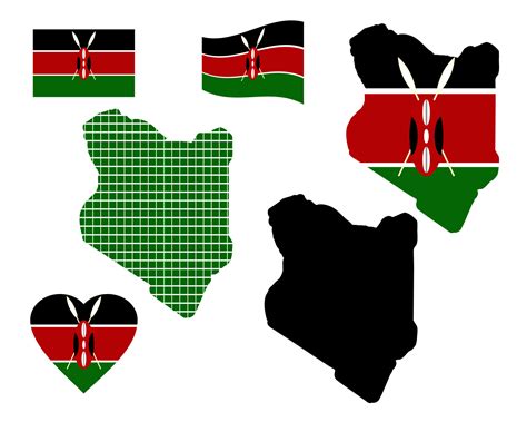 map of Kenya and the different types of characters on a white ...