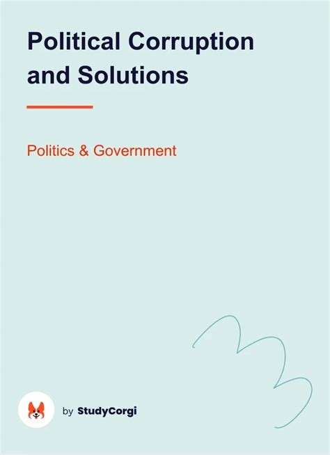 Political Corruption and Solutions | Free Essay Example