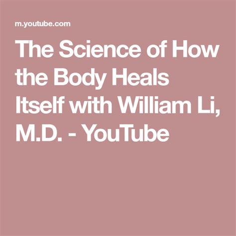 The Science Of How The Body Heals Itself With William Li M D