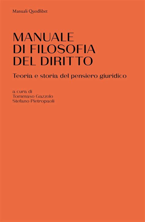 Manuale Di Filosofia Del Diritto Quodlibet