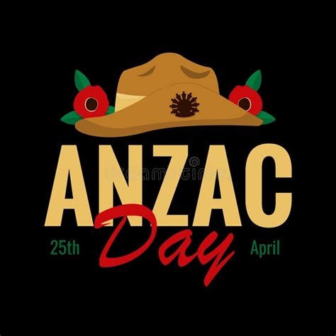 Anzac Day Poster Template Vector Stock Stock Illustration