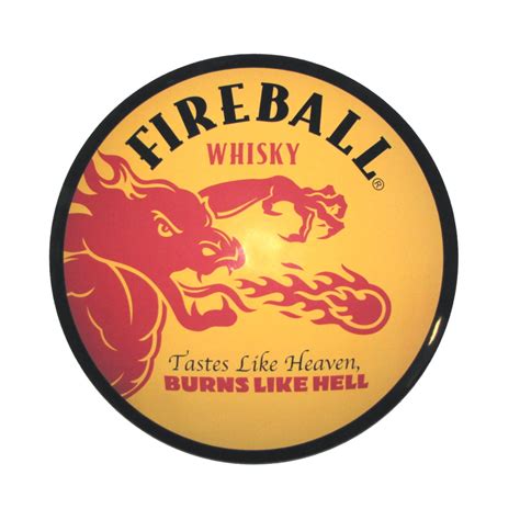 Licensed Fireball Whiskey Tin Dome Sign Garage Man Cave Whiskey Bar Pub Wall Decor