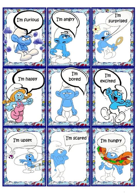 The Smurfs Are Talking To Each Other With Speech Bubbles In Their