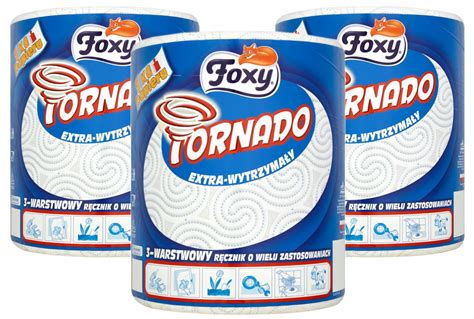 FOXY TORNADO RĘCZNIK PAPIEROWY KUCHENNY ZESTAW 3 SZT x 1KG 3 WARSTWY