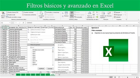 Filtros En Excel Paso A Paso Youtube