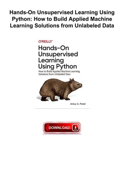 Pdf Hands On Unsupervised Learning Using Python How To Build Applied