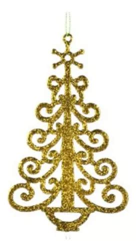 Enfeite De Natal Pendente Árvore Glitter Arabesco 14 5cm MercadoLivre