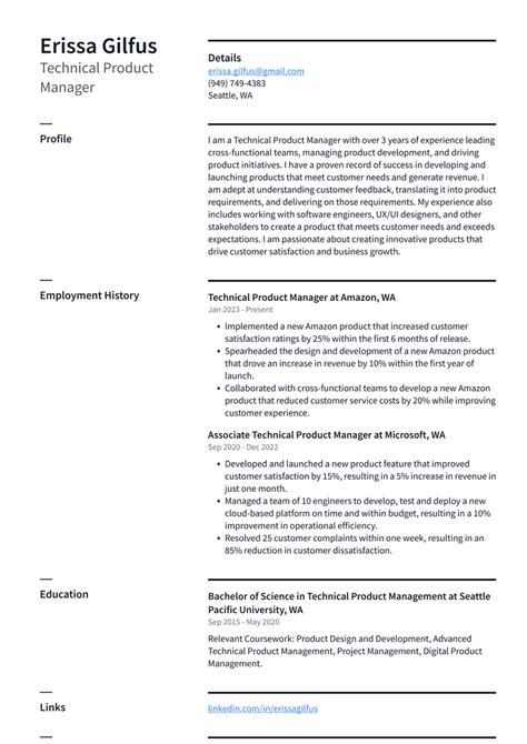 Meta Technical Product Manager Resume Examples Resumecat