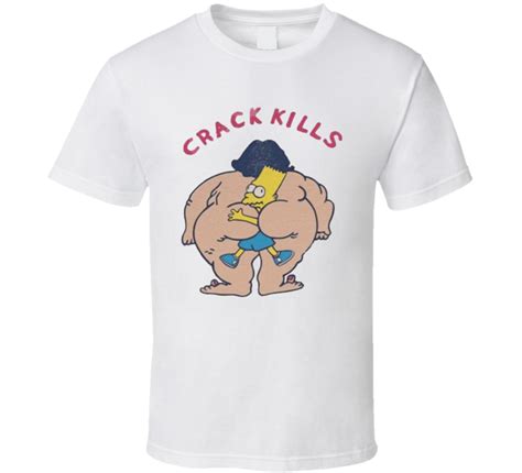 Bart Simpson Crack Kills Vintage 90s T Shirt