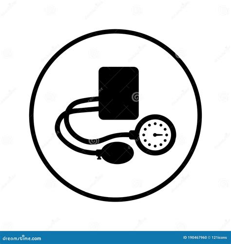 Blood Pressure Measurement Icon Black Color Stock Vector