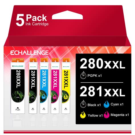 PGI 280XXL CLI 281XXL 5 Color Value Pack Compatible Ink Cartridge For