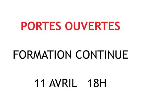 Journ E Portes Ouvertes Du D Partement De Formation Continue Lesla