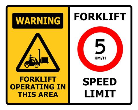 Warning Forklifts Operating In This Area Km Speed Limit Safety Genius