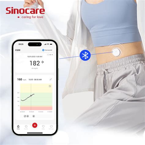 Sinocare Continuous Glucose Monitoring CGM Systems Monitor Fingerless