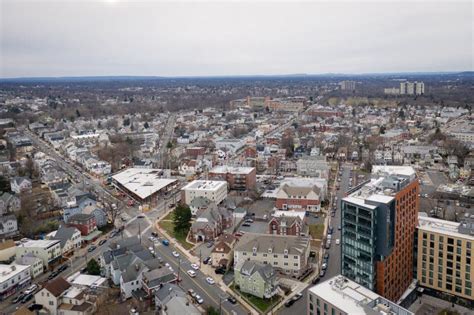 Aerial Of Overcast Day In New Brunswick New Jersey Stock Image Image