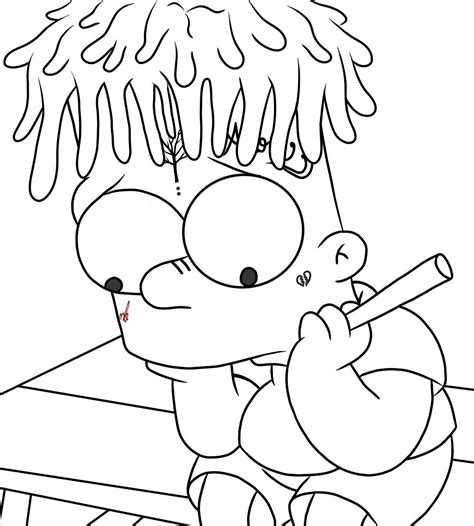 Coloring Bart Simpson Simpsons Xxxtentacion Cartoon Drawings Drawing Colouring Draw Dibujar