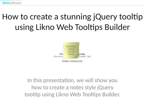 Pptx How To Create A Stunning Jquery Tooltip Using Likno Web Tooltips