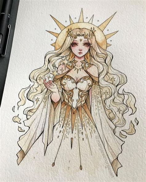 #inktober Day 7: Goddess of Light ☀️ One of the two goddess sisters 💓 ...