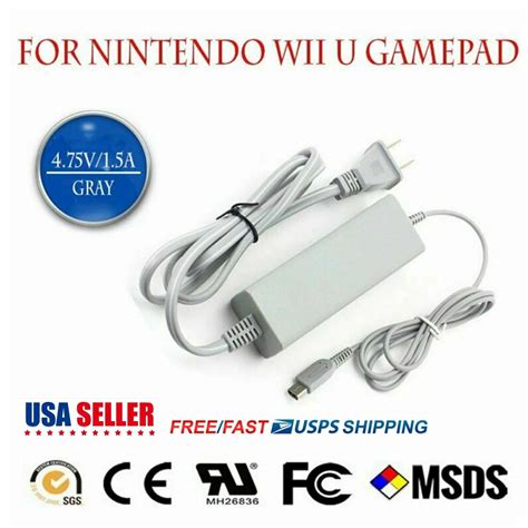 Universal Ac Power Adapter Cable Wall Charger Cord For Wii U Gamepad