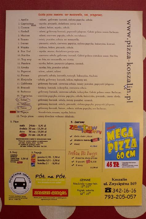 Menu At Pizza Heaven Restaurant Koszalin