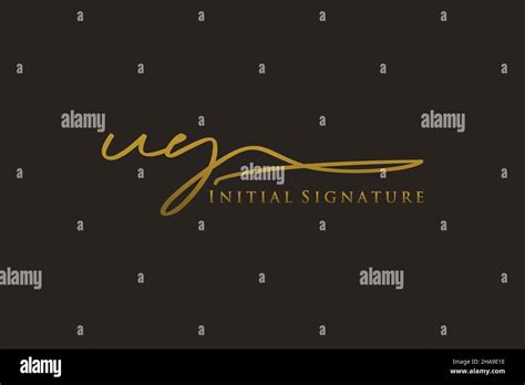 Uy Letter Signature Logo Template Elegant Design Logo Hand Drawn Calligraphy Lettering Vector