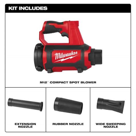 Milwaukee M12 12V Lithium Ion Cordless Compact Spot Blower Tool Only