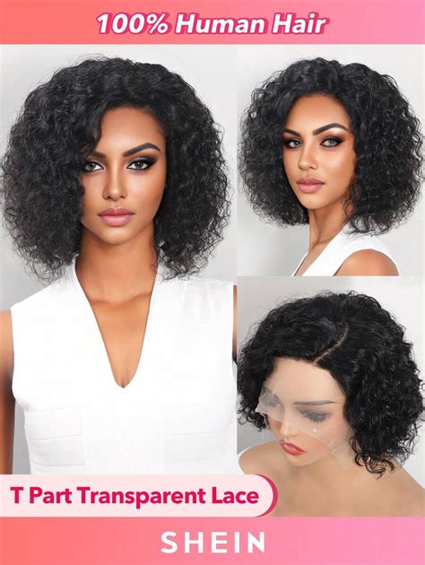 Peruca Bob Ondulado De Renda Transparente Corte Pixie De Cabelo