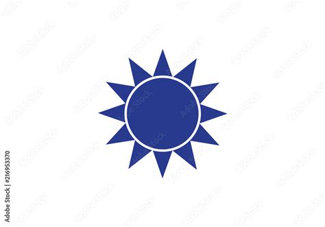 Taiwan republic of china national symbol sun blue white flag coat of ...