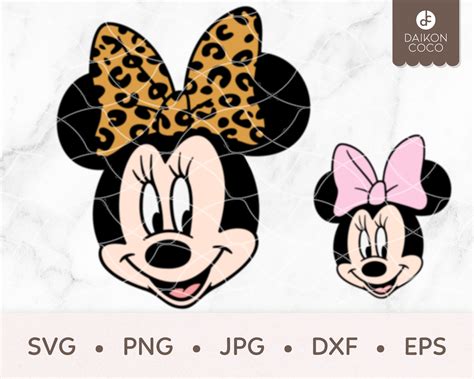 Minnie Leopard Solid Bow Svg Minnie Mouse Svg Leopard Etsy