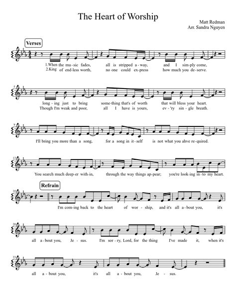 The Heart of Worship sheet music for Piano download free in PDF or MIDI