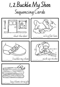 1,2 Buckle My Shoe Sequencing Cards by Miss Insta Classroom | TPT