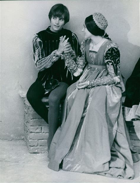 Vintage photo of Leonard Whiting and Olivia Hussey talking to each