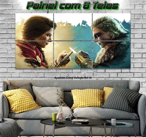 Quadro Decorativo Gamer Assassins Creed Valhalla 1 28x61cm Elo7