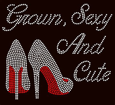 Grown Sexy And Cute Heels Stiletto Rhinestone Transfer Texas Rhinestone