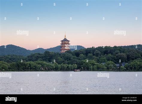 beautiful hangzhou west lake scenery Stock Photo - Alamy