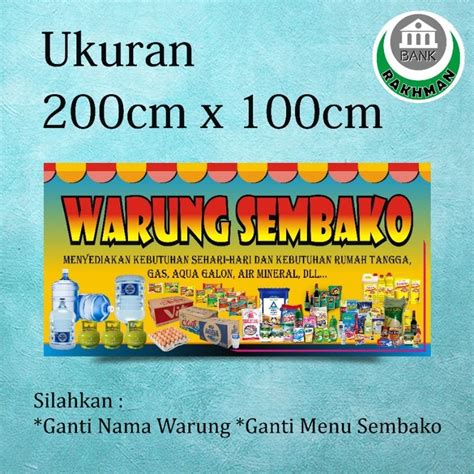 Jual Spanduk Banner Warung Sembako Ukuran 200cm X 100cm Shopee Indonesia