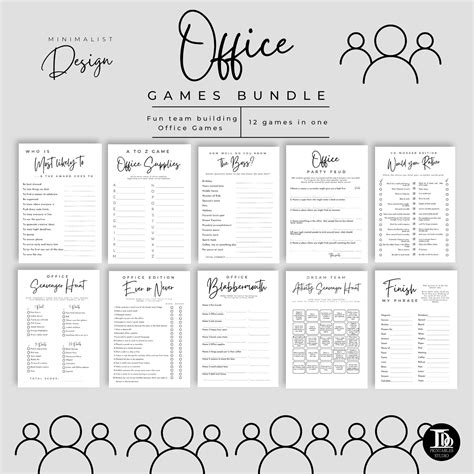 Office Party Games Bundle Printable Team Building Icebreaker Games Coworker Office Activity