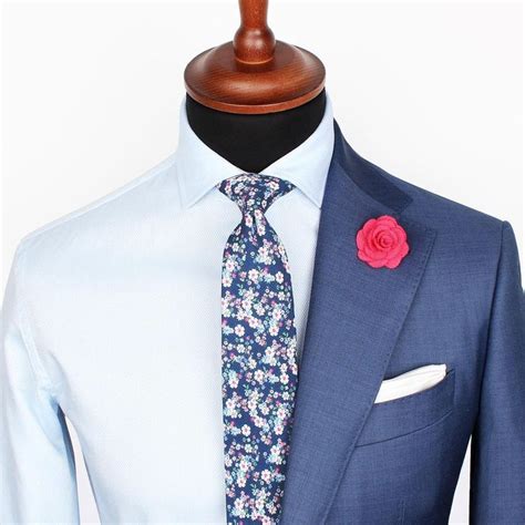 This Is Our Wedgwood Blue Cutaway Shirt And Admiral Floral Tie Under The New Lecce Light Blue