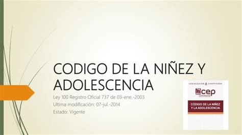 Código de la Niñez y Adolescencia PPT