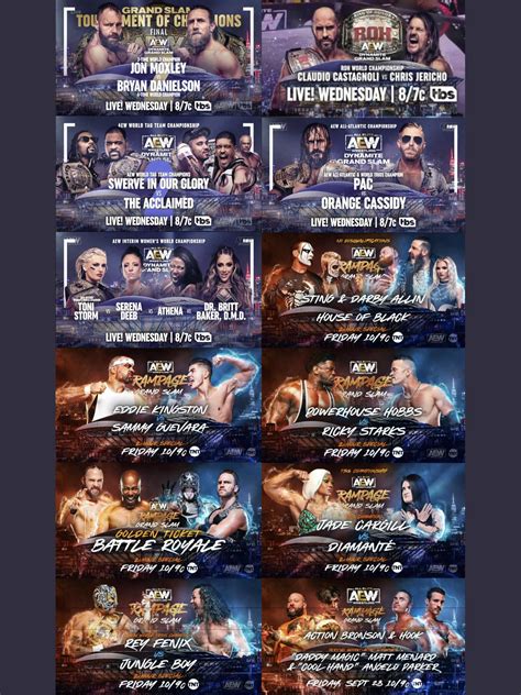 Full Cards For Both Aew Dynamite And Rampage Grand Slam Next Week R