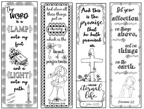 Bible Verse Bookmarks Bw Color Your Own Print And Cut