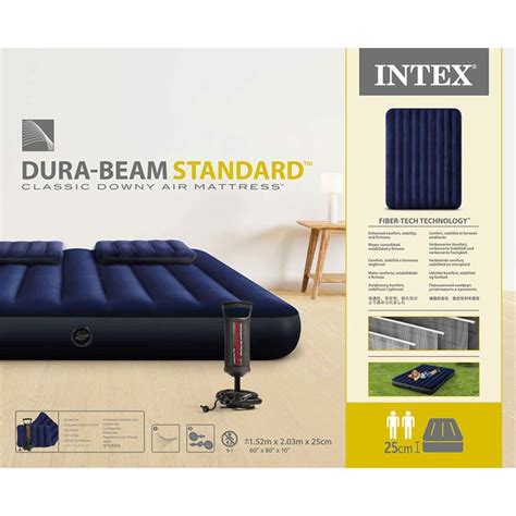 Saltea Gonflabila Camping Intex Queen Dura Beam Pompa Inclusa X