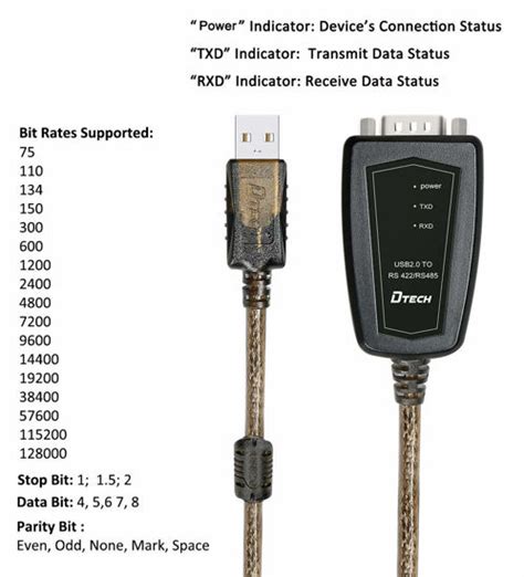 Getuscart Dtech Usb To Rs Adapter Rs Serial Port Cable With